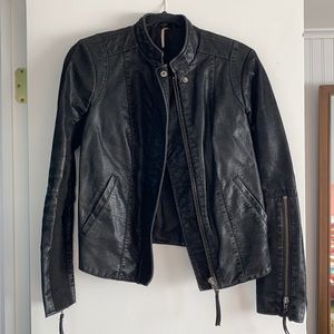 Free People Vegan Leather Moto Jacket